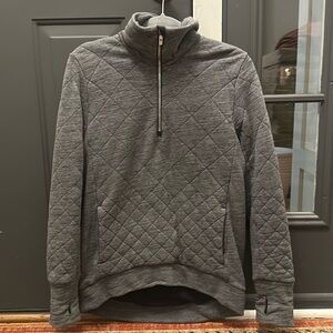 Lululemon Athletica Forever Warm Quilted Pullover Women Size 6 Gray  Athleisure